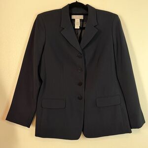 Liz Claiborne Blazer Black Size 14P Petite Fully Lined 4-button Closure